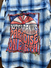 OOAK small OUTER BANKS upcycled FLANNEL shirt