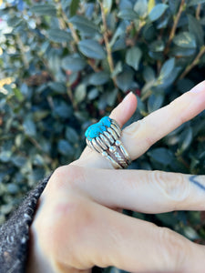 Vintage Size 6 sterling raw turquoise ring