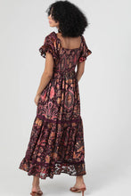 C4G68-SM45 BURNOUT VELVET TWIST FRONT CUT OUT MAXI DRESS: L