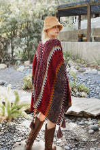 Unique Patterned Crochet Ruana – Colorful Tassel Cardigan ❤️: Magenta
