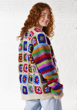 Crochet Rainbow Cardigan: Cream