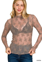 Lace See-through Layering Top: BRIGHT MAUVE / 2-2-2 (S-M-L)