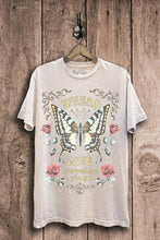 Spread Love Butterfly Graphic Top: Vintage Black Mineral Wash / L