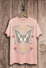 Spread Love Butterfly Graphic Top: Vintage Black Mineral Wash / M