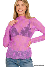 Lace See-through Layering Top: TEAL / 2-2-2 (S-M-L)